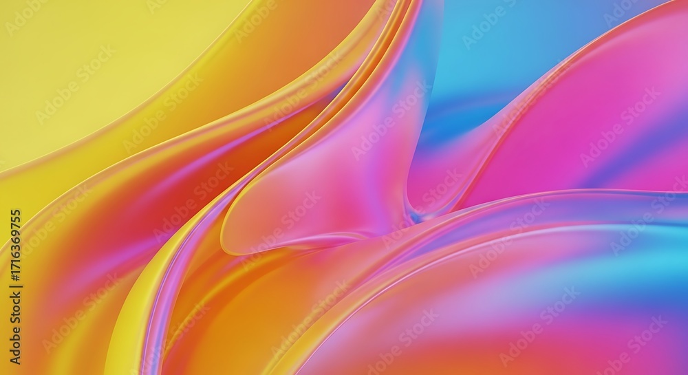 Canvas Prints abstract swirling colorful liquid forms with smooth reflective surfaces background fluid