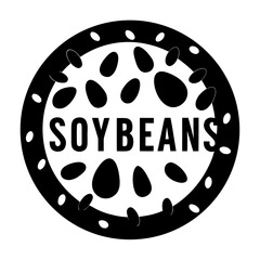 Black and white soybeans text logo circular design