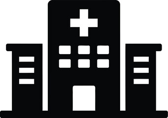 Modern hospital building icon representing healthcare medical facility and emergency services architecture vector
