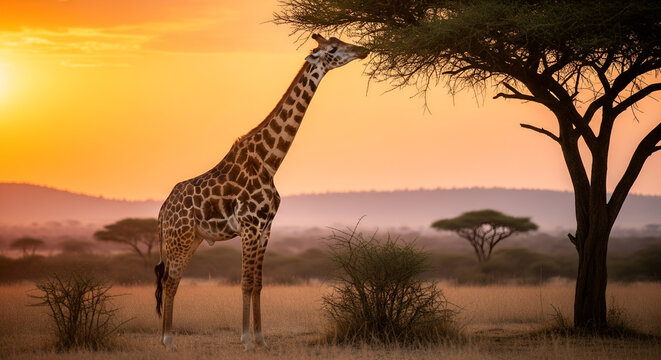 giraffe in the savannah
