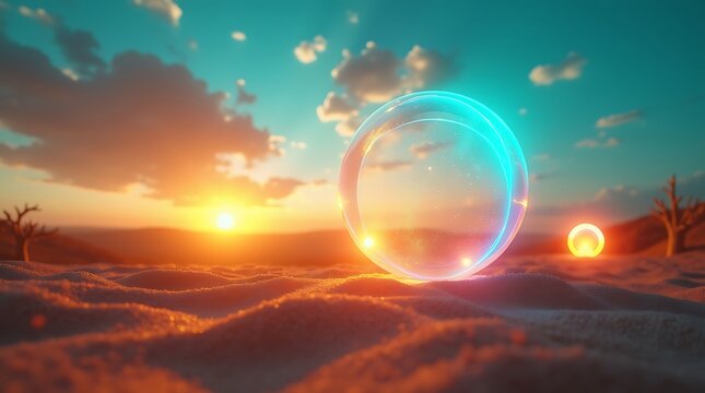 Abstract futuristic background featuring glowing orbs