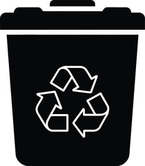 Fototapeta premium Recycling bin icon simple illustration for environmental conservation and waste management vector