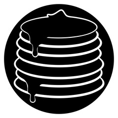 Stack of pancakes with syrup dripping food