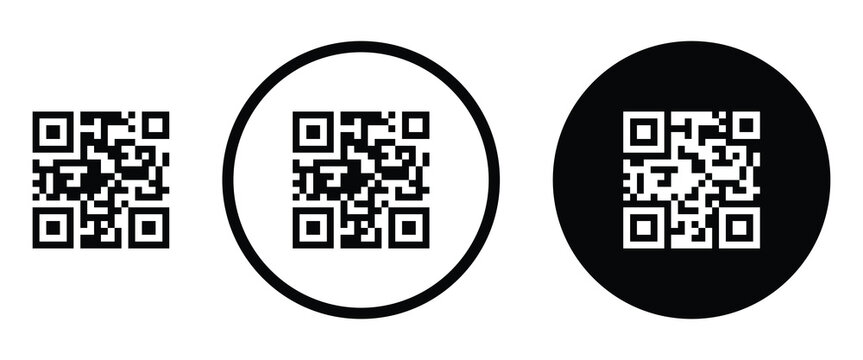 Abstract outline QR code illustration. Trendy dotted QR code pattern for creative layouts and posters.