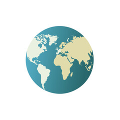 Stylized Earth Globe Illustration with Continents and Oceans