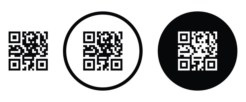 Abstract outline QR code illustration. Trendy dotted QR code pattern for creative layouts and posters.