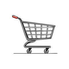 Stylish Shopping Cart Line Icon for Online Retail and Marketing