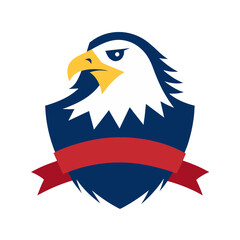 bald eagle with shield and banner usa vector art