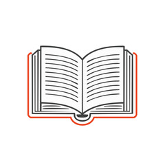 Minimalist open book icon vector illustration for educational concepts