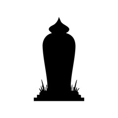 silhouette of a tombstone