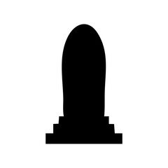 silhouette of a tombstone