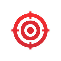 Red and white target design. Aiming, accuracy, and precision concept.