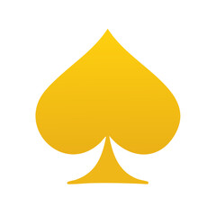Elegant Golden Spade Symbol, Card Game Suits, Fortune and Chance Elements
