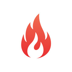 Graphic Red Hot Flame Symbol Icon Illustration for Energy, Power, and Passion