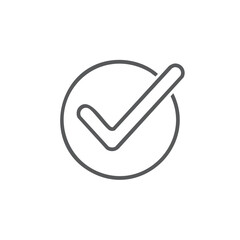 Check mark in circle, complete or success icon