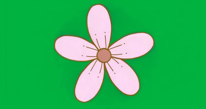 designer placing cartoon flower graphic on transparent background, adding pink petals and blue halo