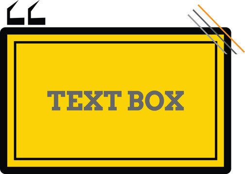 Bright yellow text box with quotation marks and subtle glitch effect for digital content and design projects