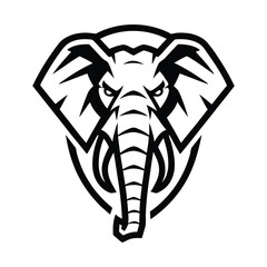 Elephant Head Logo – Strong Wild Animal Mascot Vector Illustration
