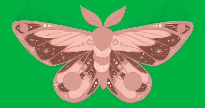 graphic designer placing pink moth illustration on transparent background showing blue halo