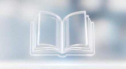 Open Glass Book 3D Illustration