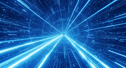 Blue Digital Laser Grid Background