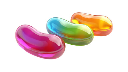 Colorful Jelly Candy Assortment on White Background   Vibrant Translucent Sweets with Playful Shapes and Textures