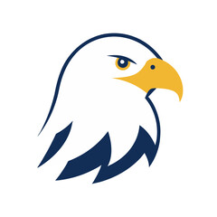 clean minimalist bald eagle head icon in patriotic vector art