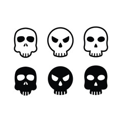 Skull Icon Set Vector Design.