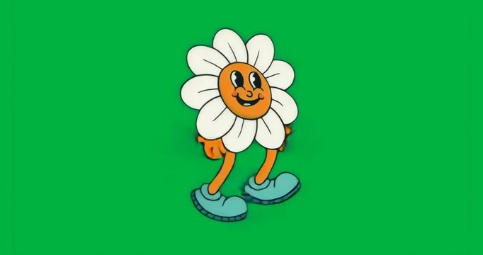 On start daisy shifting, crossing legs, rocking and showcasing dance loop on transparent bg