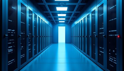Fototapeta premium Modern Data Sanctum - Architectural Symphony of IT