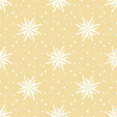 seamless background with stars and snowflake 