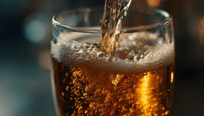 Super Slow Motion of Pouring Beer into Pint Glass, Camera Move. Filmed on High Speed Cinema Camera
