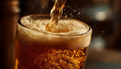 Super Slow Motion of Pouring Beer into Pint Glass, Camera Move. Filmed on High Speed Cinema Camera