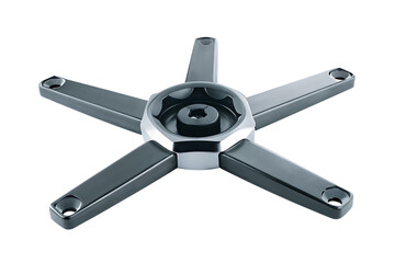 Five- Pointed Star Shaped Metal Base with Central Hexagonal Socket five arms isolated on a transparent background