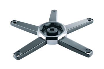 Five- Pointed Star Shaped Metal Base with Central Hexagonal Socket five arms isolated on a transparent background