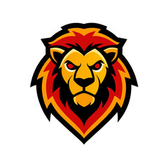 comic style fierce lion mascot logo icon vector art
