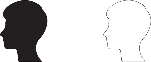 Male head. Vector silhouette of a person.