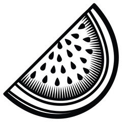 Fresh juicy watermelon slice illustration with vibrant flat colors and a clean design