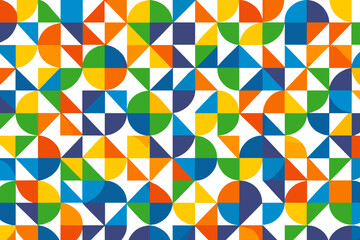 Rainbow geometric seamless pattern for LGBTQ Pride Month. Abstract vector background with colorful tile mosaic. Modern graphic design for wallpaper, fabric, and celebration.