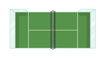 Overhead view of a ping pong table with net.