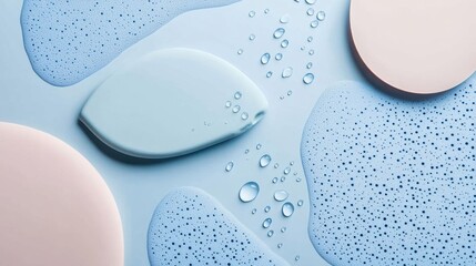 Abstract light blue cosmetics