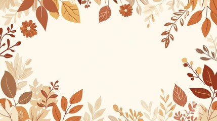 Autumnal floral border design