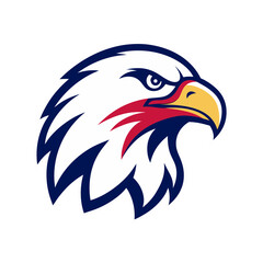 fierce bald eagle mascot logo in usa colors vector art