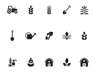 Farm Tools & Harvest Crops Icon Set – Agriculture & Gardening Elements – Vol.2