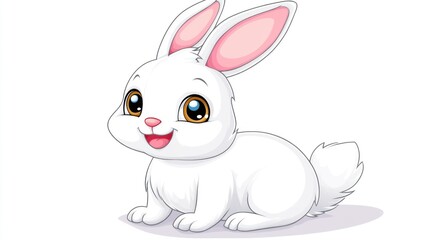 Adorable white rabbit illustration