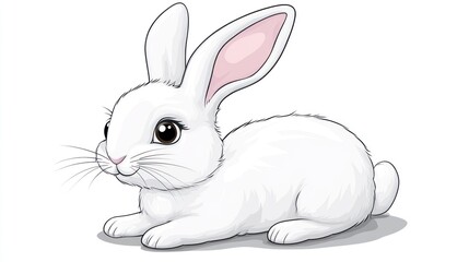 Adorable white rabbit illustration