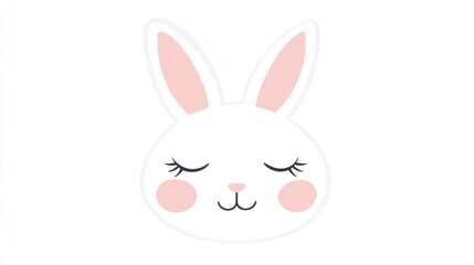 Cute white rabbit face