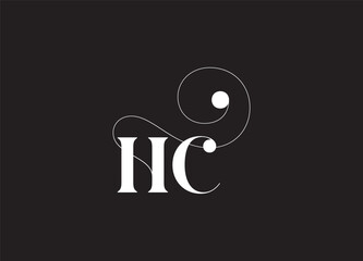 HC letter logo design on luxury background