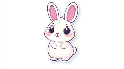 Cute white rabbit cartoon