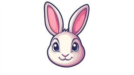 Cute cartoon rabbit head